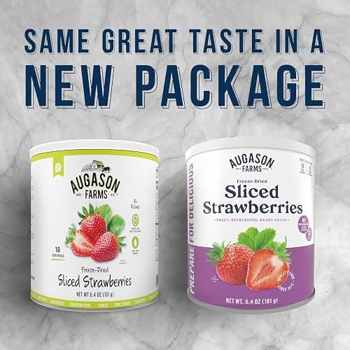 Augason Farms Freeze Dried Sliced Strawberries Can - Gluten Free Snack for Baking, Smoothies, and Emergency Storage - Healthy Individual Fruit Snacks – 6.5 Ounces (18 Servings) thumbnail 6