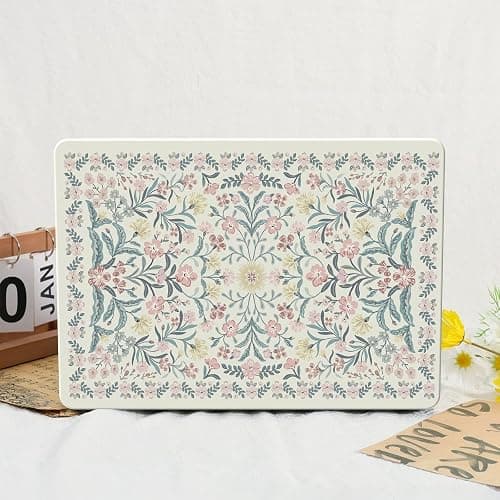 iCasso MacBook Air 13 Inch Case M5 2026 A3449 Pink Boho | Macbook Air 13.6 Inch Hard Shell Case M4 M3 M2 2025-2022 A3240 A3113 A2681, Vintage Flowers, Keyboard Cover Screen Protector thumbnail 6