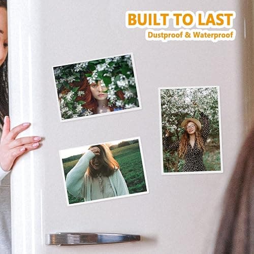 Mingting Magnetic Picture Frame, Holds 4x6 Inches Pictures, Reusable White Magnet Fridge Photo Sleeves for Refrigerator, Locker,Office Cabinet (White, 6) - 6Pcs-4x6-White thumbnail 6
