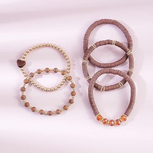 RISHEGAE Heishi Beaded Stretch Bracelets for Women Stackable Polymer Clay Beads Bracelets Friendship Boho Summer Beach Bracelet Jewelry Set thumbnail 3