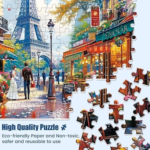 1000 Pieces Puzzle for Adults - Charming Paris Puzzle for Adults Children - Recycled Paper Jigsaw Puzzle 1000 Pieces - Fun and Challenging Family Game Great Gift Idea, Finished Size is 28 * 20 in thumbnail 3