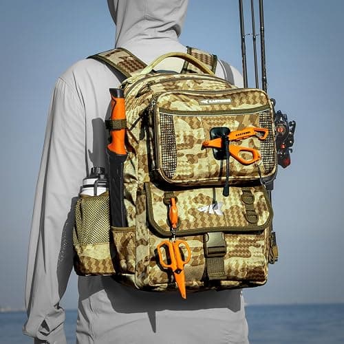 KastKing BaitSpace 50L Fishing Tackle Backpack with Removable Bait Binder,2 Rod Holders Storage Fishing Gear and Equipment thumbnail 2