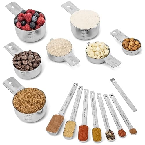 Hudson Essentials Stainless Steel Measuring Cups and Spoons Set (14 Piece Set) thumbnail 3