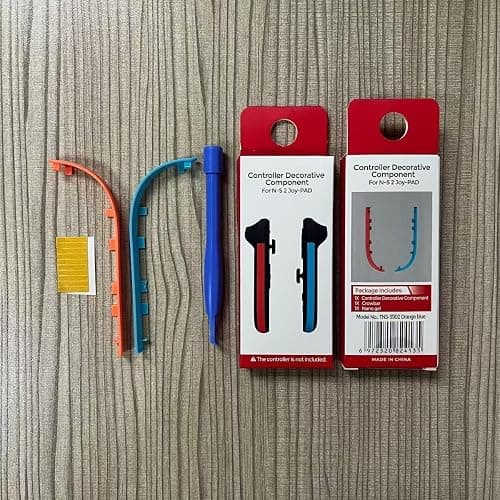 Left and Right Controllers Decorative Strips for Nintendo Switch 2 Gaming Console Replacement Decorative Strip Housing Shell (Left Blue Right Orange) thumbnail 8