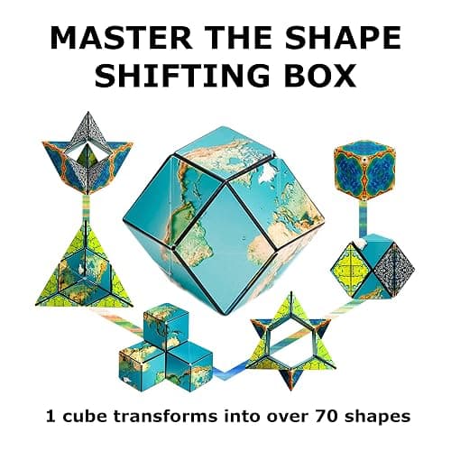 SHASHIBO Shape Shifting Box - Award-Winning Fidget Toy w/ 36 Rare Earth Magnets - Fidget Cube Transforms Into Over 70 Shapes, Sensory Toy Gift for Kids, Teens, and Adults (Earth) thumbnail 5