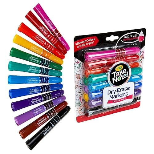 Crayola Take Note Dry Erase Markers for School (12ct) Teacher Supplies, Chisel Tip Whiteboard Markers, Essential Classroom Must Haves, Low Odor thumbnail 11