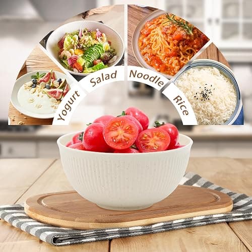 36pcs Reusable Wheat Straw Dinnerware Sets,Unbreakable Dinnerware Cups Plates and Bowls Sets,Durable Kitchenware Dishes Set for Home, Office, Travel,Picnic thumbnail 5