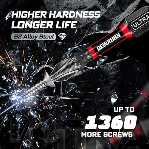 Geinxurn 82Pieces Impact Screwdriver Bits Set, Magnetic S2 Steel Phillips/Square/Torx/Hex Insert Power Bits Tips with Impact Bit Holder and Impact Nut Driver and Mini Wrench thumbnail 3