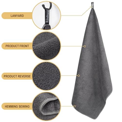 KinHwa 2er-Pack mikrofaser Handtuch (40 x 70 cm) – Weich, hochsaugfähig & schnell trocknend handtücher（Grau） thumbnail 3