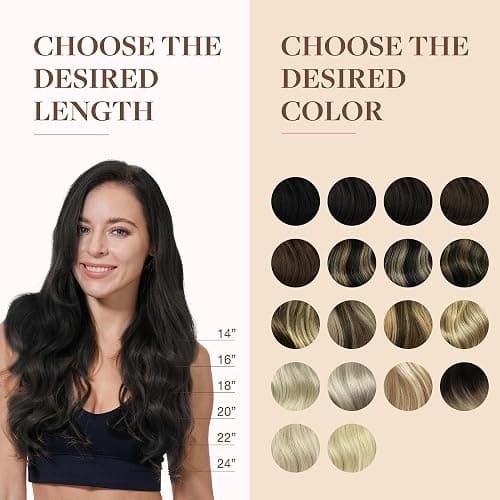 GOO GOO Clip in Hair Extensions Real Human Hair, Remy Human Hair Extensions Clip ins for Women, Natural Human Hair, 18inch 130g 7Pcs, 1B Natural black thumbnail 7