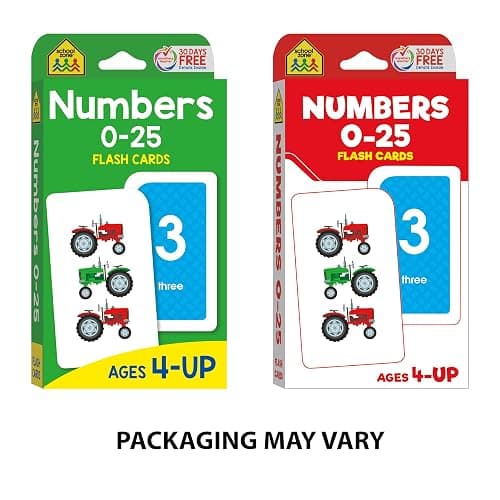 School Zone Numbers 0-25 Flash Cards: Toddler, Preschool, Kindergarten, Learn Math, Addition, Subtraction, Numerical Order, Counting, Problem Solving, Ages 4+, Packaging May Vary thumbnail 3