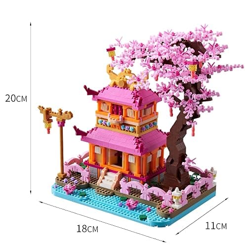 Kadablk Architecture Dream Flower Building Block,Japan Sakura Tree House Micro Block Set,1810 PCS for Adults and Teens,Creator Blocks thumbnail 3