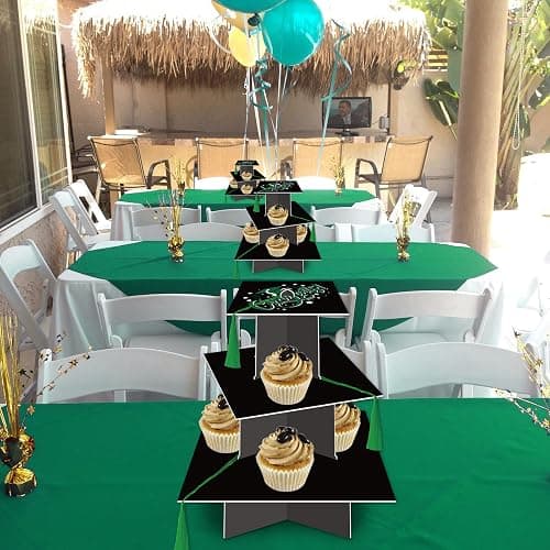 KALEFO Graduation Decorations 2026 Graduation Cap Cupcake Stand with Tassel Graduate Party Favors Table Decor Grad Party Supplies (Green) thumbnail 2