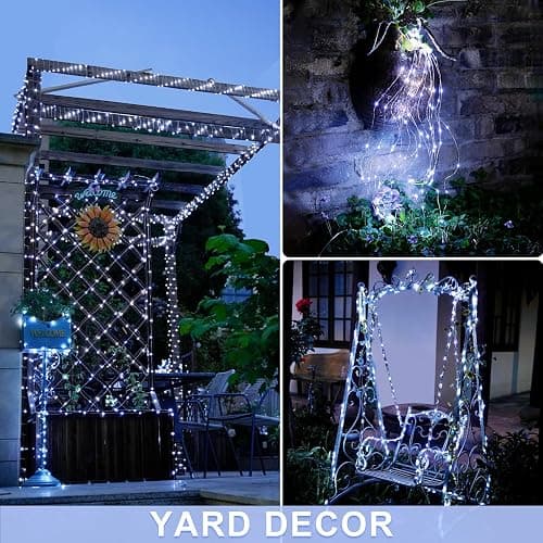 JMEXSUSS 2 Pack Fairy Lights Battery Operated, Total 400 LED 132ft Outdoor Fairy String Lights with Remote, 8 Modes Copper Wire Twinkle Lights for Bedroom Tree Wall Patio Outside Decor, White thumbnail 6