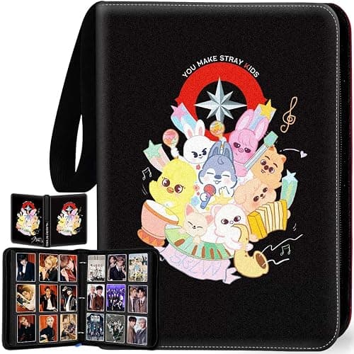 Stray Photocards Binder 1008 Pockets, Stray Fans Gifts & SKZOO Merch Collectors, 9-Pocket Portable Waterproof Display Kpop Photo Cards Collector Ablum Holder Book with 56 Removable Sleeves -SKZOO - Image 1