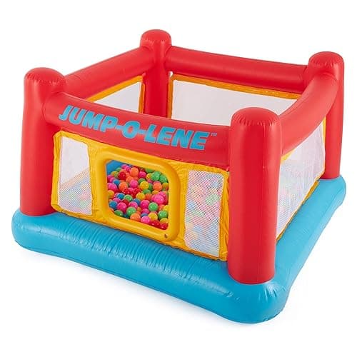 Intex Inflatable Jump-O-Lene Indoor or Outdoor Playhouse Trampoline Bounce Castle House with Crawl-Thru Door and Net for Kids Ages 3-6 - 1 Pack thumbnail 7