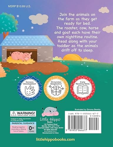 It's Pasture Bedtime - Children's Touch and Feel Storybook with 2-Way Sequins - Sensory Board Book thumbnail 2