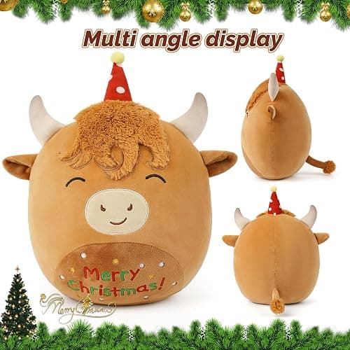 14'' Highland Cow Stuffed Animals Plush Pillows, Scottish Highland Cattle Plushies, Soft Stuffed Cow Plush Toys for Cuddle & Squish, Highland Cow Decor Highland Cow for Kid Adult - Highland Cow-2 thumbnail 7