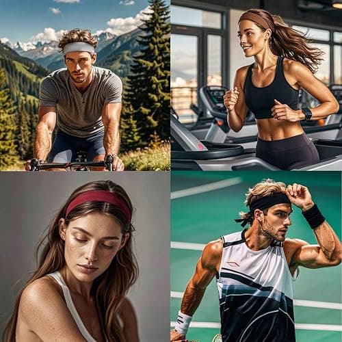 Fecawd 3PCS Headbands for Women Non Slip Elastic Sweat Hairbands Fashion Sports Hair Bands Soft Cloth Fabric Stretchy Headband for Workout Yoga Running thumbnail 4