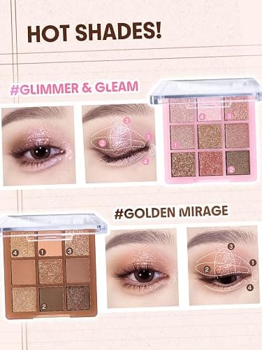 SHEGLAM Eyeshadow Palette 9-Color Ultra-pigmented Shimmer & Matte Shades, Vegan & Cruelty-free-Just Blushed thumbnail 3