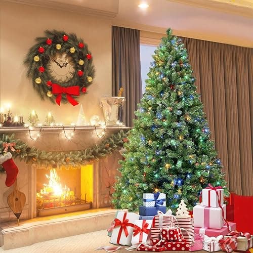 SHareconn 6ft Prelit Premium Artificial Classic Spruce Christmas Tree with Remote Control,Timer, and 330 Warm White & Color LED Changing Lights, 952 Branch Tips, Xmas Decoration, 6 FT thumbnail 2