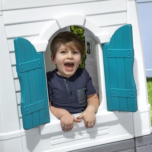 Step2 Neat & Tidy Cottage Kids Playhouse, Indoor and Outdoor Playset, Interactive Sounds, Toddlers 1.5+ Years Old, Easy to Assemble, Grey thumbnail 9