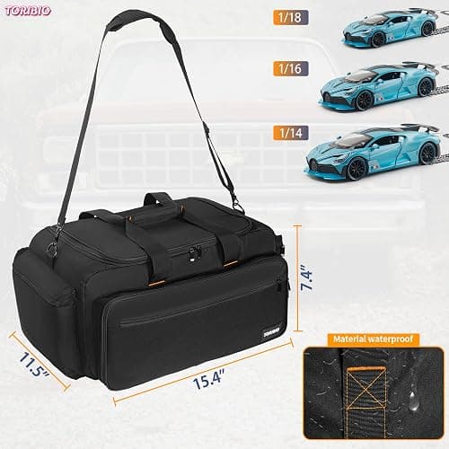 TORIBIO RC Car Bag for 1/14, 1/16 and 1/18 Car, Storage Bag for RC Cars with Bottom Clapboard for Support, Multipocket Protective RC Carry Case Tools Accessories, 15.4"x11.5"x7.4" thumbnail 3