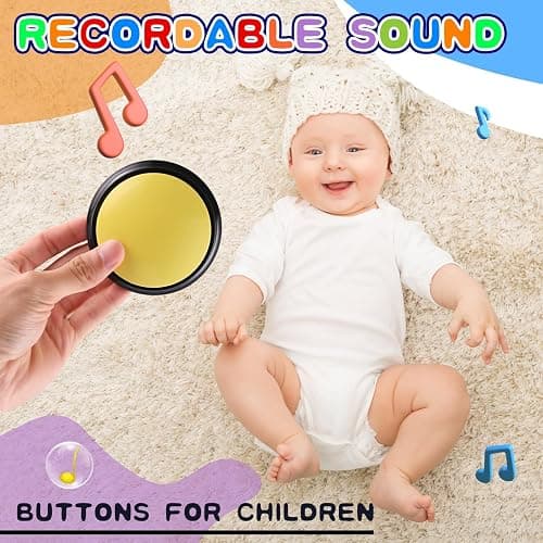 Ovveroche 6 Pieces Recordable Answer Buzzers Button Answer Buzzers Game Show Buzzer Recordable Button Classroom Buzzers Perfect for Study Office Home and Pet Buttons Training Toy thumbnail 6