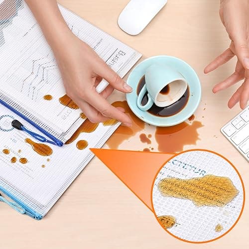 JARLINK A4 Mesh Zipper Pouch Bags, 24 Pcs Waterproof Zipper Pouch Bags | Multi-use Mesh Bags for Board Games & Puzzles, Office School Supplies, Toys, Cosmetics Travel Storage, 10 Colors, Lettle Size thumbnail 7