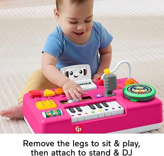 Fisher-Price Baby & Toddler Toy Laugh & Learn DJ Table Musical Activity for Educational Play, Pink Infants Ages 6+ Months thumbnail 6