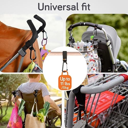 Baby Uma Buggy Clips - 2022 Double-Platinum Winning Pram Clips, Universal Pram Accessories, 5 kg Weight Capacity & Non-Slip, Baby Travel Essentials thumbnail 7
