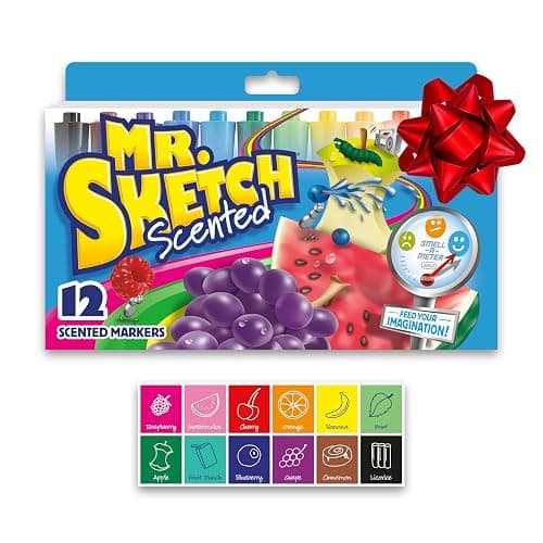 Mr. Sketch Scented Markers, Chisel Tip, Assorted Colors, 12 Count - Image 1
