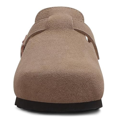 ODOLY Genuine Suede Clogs for Women Men Soft Cork Footbed Leather Mules Comfort Potato Shoes with Arch Support thumbnail 3