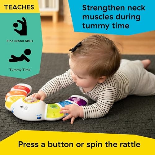 Baby Einstein Glow & Discover Light Bar Musical Toy, Activity Station, Sitting Up and Tummy Time Toy, Color and Animal Learning Toy, Infant Ages 3 Months+ thumbnail 7