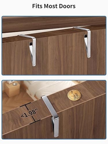 JARLINK Over The Door Organizer Storage, 5 Shelf Hanging Door Organizer with 5 Large Capacity Pockets, Anti Tilt 44 lb Load Behind Door Storage for Bedroom, Bathroom, Pantry, Nursery, (Grey) thumbnail 9