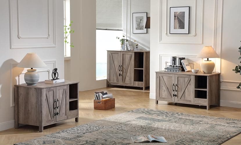FOREST GRAVITY Cat Cabinet Litter Box Furniture Mobiletto per gatti lettiere Grande lettiera per gatti Arredamento moderno 105 * 68 * 89 cm Casa con porta e divisorio separato Grigio thumbnail 9