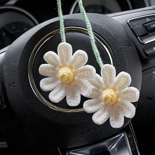 crochet flower for car thumbnail 5