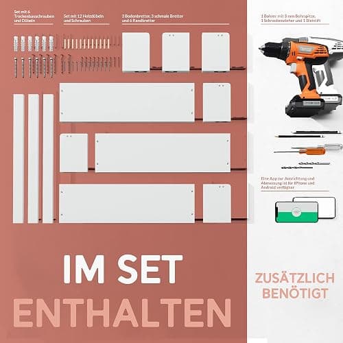 NATURE SUPPLIES Bücherregal Kinder, 3er-Set, Regal Kinderzimmer, Wandregal Kinderzimmer, ideal für Bücher und Spielzeug, Montessori Regal | Weiß thumbnail 5