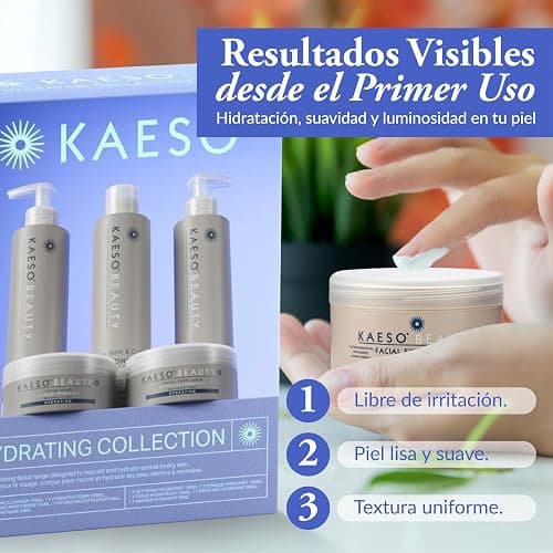 Kaeso Hydrating Facial Collection Kit – Complete Skincare Set | With Cleanser, Toner, Exfoliator, Mask & Moisturiser – Professional Hydration Routine thumbnail 3