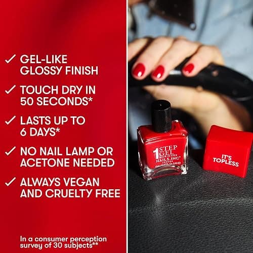 Nails.INC It's Topless Addison Iridescent Pink Gel-Like Nail Polish | Iridescent rosy pink gel nail polish stays glossy and long-lasting for 6 days. Ideal for manis, gifting, and glam nights. thumbnail 4