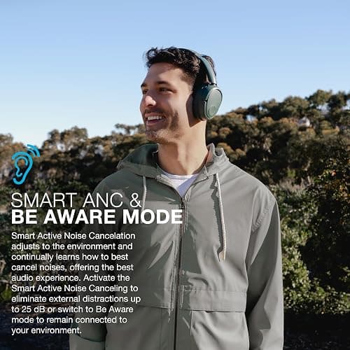 JLab JBuds Lux ANC Wireless Headphones, Sage, Hybrid Active Noise Cancelling, Customizable Sound, Spatial Audio Compatible, Premium Over-Ear Bluetooth Headset thumbnail 3