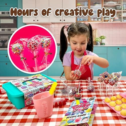 GirlZone Cake Pop Craze Kit, Baking Set for Kids Ages 10–12 with Cake Pop Mold, Stand, Gifting Bags & Decorating Pen, Fun Creative Kitchen Activity, Christmas & Holiday Gift thumbnail 4