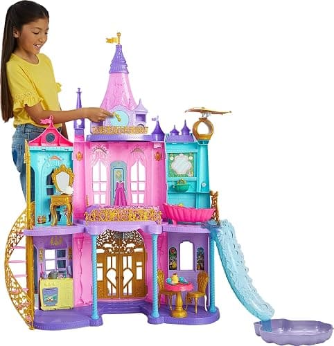 Mattel Disney Princess Toys, Ultimate Castle 4 Ft Tall with Lights & Sounds, 3 Levels, 10 Play Areas and 25+ Furniture & Pieces, Inspired by Disney Movies - Image 1