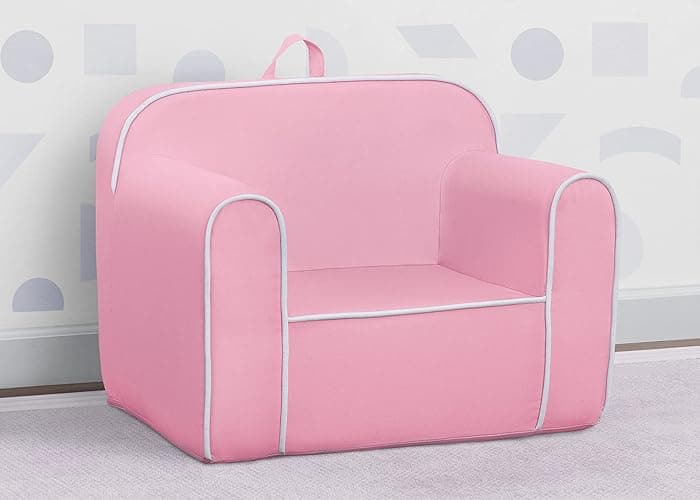Delta Children Cozee Chair for Kids for Ages 18 Months and Up, Pink/White - Cozee - Pink With White thumbnail 5