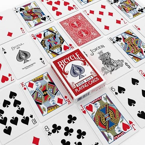 Bicycle Rider Back Playing Cards, Standard Poker Size Deck of Cards, Red & Blue (2 Pack), Classic Cards, Blackjack, Family Game Night & Card Games, Fun for All Ages | Air Cushion Finish, Over 140 years of trusted quality, Perfect for poker and blackjack, 52 cards plus 2 Jokers thumbnail 6
