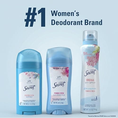 Secret Anti-Perspirant Deodorant Invisible Solid Powder Fresh Twin Pack 5.20 oz thumbnail 9
