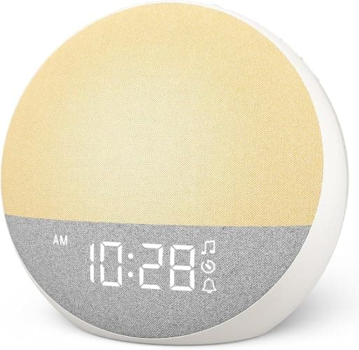 Sunrise Alarm Clock White Noise Machine, Sleep Timer 15-180 mins, 30 Soothing Sounds for Baby Adults Kids, 11 Night Light Colors & Natural Wake Up Light, Easy Set Your Alarms - Image 1