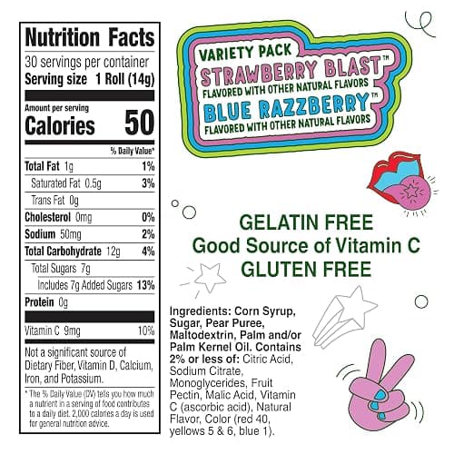 Fruit Roll-Ups Fruit Flavored Snacks, Variety Pack, 30 Ct, 15 oz thumbnail 2