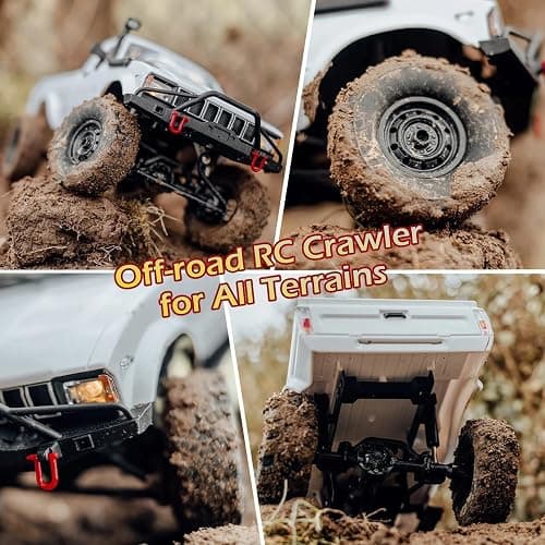 SVERTIBO 1/16 Scale RC Crawler, WPL C24-1 RC Truck RTR 4x4 Off-Road Pick-up Car 2.4GHz Remote Control RC Rock Crawler with Upgraded Battery & LED Lights - WPL C24-1 thumbnail 4