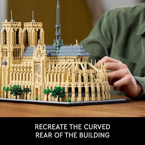 LEGO Architecture Notre-Dame de Paris Replica, Architectural Model Kit, Collectible Building Set for Adults, Build and Display Souvenir, Gift Idea for Lovers of History, Travel and Art, 21061 thumbnail 3